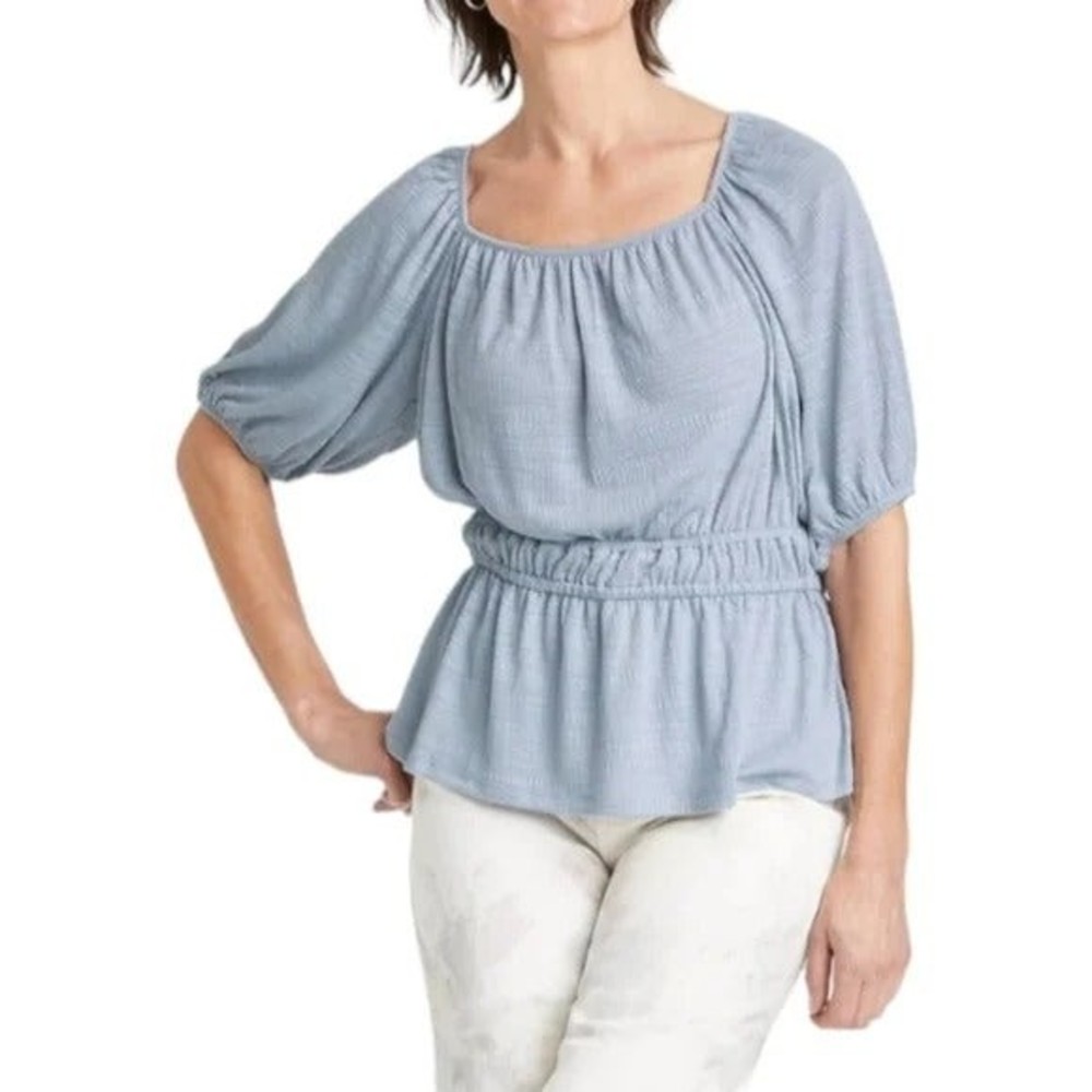 Knox Rose Women's Raglan Short Sleeve Textured Top S